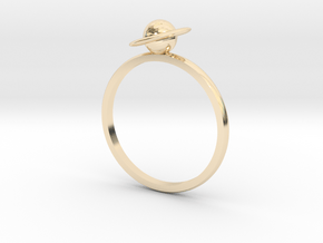 Planet Saturn Ring  in 14k Gold Plated Brass