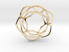 Hex Möbius, 32mm in 14k Gold Plated Brass