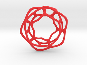 Hex Möbius, 64mm in Red Processed Versatile Plastic