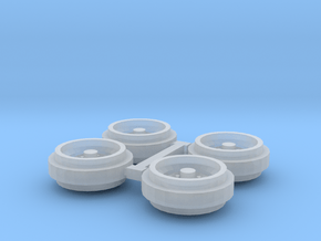 1/64 60s/70s Steel Rims (1 Set) in Smooth Fine Detail Plastic