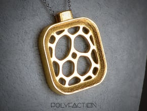 Surround ::: Square Pendant ::: v.01 in Polished Gold Steel