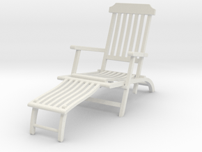 Deck Chair various scales in White Natural Versatile Plastic: 1:24