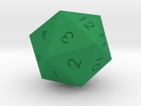 D20 Green Mana Symbol (MTG) in Green Processed Versatile Plastic: Medium