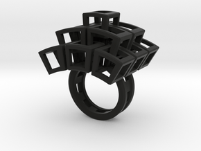 Kubusring-3 / Cubesring-3 layers in Black Natural Versatile Plastic: 7.75 / 55.875