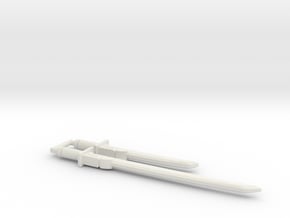 Bludgeon Swords (Katana and Wakizashi) 5mm Grip in White Natural Versatile Plastic