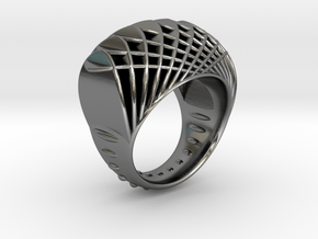 ring-dubbelbol-metaal / double concave metal in Polished Silver: 6.5 / 52.75