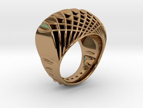 ring-dubbelbol-metaal / double concave metal in Polished Brass: 6.5 / 52.75