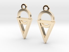 Dainty Geometric Earrings in 14k Gold Plated Brass