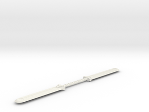 Double Bladed Sword  in White Natural Versatile Plastic
