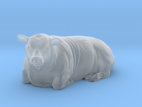 1/64 Lying Polled Bull Left Turn in Smooth Fine Detail Plastic