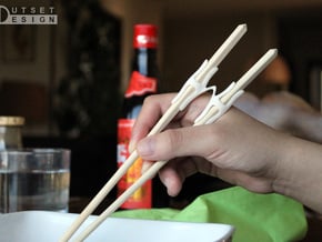 Universal Chopsticks Helper T2 in White Processed Versatile Plastic