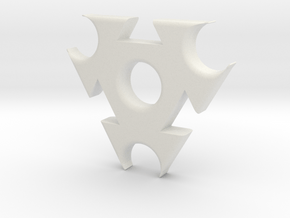 Triangle Fidget Spinner in White Natural Versatile Plastic