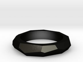 faceted ring in Matte Black Steel