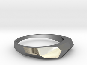 faceted ring in Polished Silver