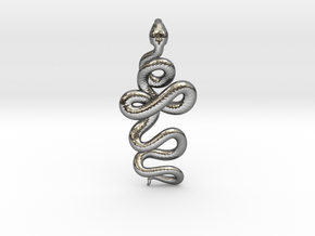Kundalini Serpent Pendant 4.5cm in Polished Silver