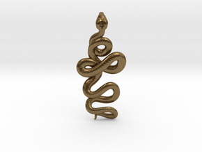 Kundalini Serpent Pendant 6.5cm in Natural Bronze