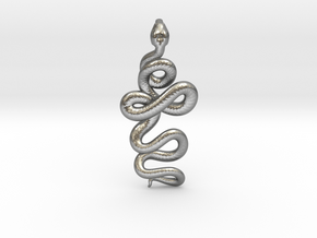 Kundalini Serpent Pendant 6.5cm in Natural Silver