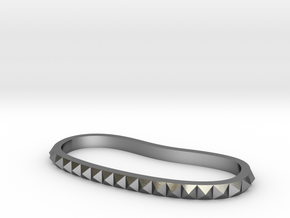 Studded Palm Cuff in Polished Silver: Extra Small