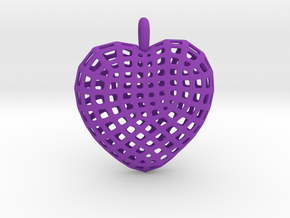 06 - Mesh Heart  in Purple Processed Versatile Plastic: Large