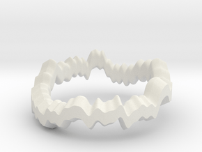 Noise ring II (US sizes 1.5 – 5.5) in White Natural Versatile Plastic: 1.5 / 40.5