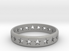 Stars Around (5 points, cut through, thick) - Ring in Aluminum: 7 / 54
