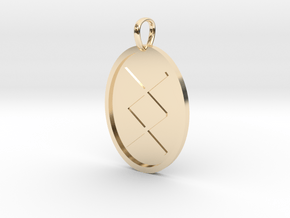 Ing Rune (Anglo Saxon) in 14k Gold Plated Brass