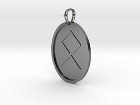 Oedel Rune (Anglo Saxon) in Polished Silver