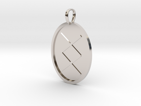 Ing Rune (Anglo Saxon) in Rhodium Plated Brass