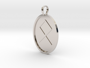 Oedel Rune (Anglo Saxon) in Rhodium Plated Brass