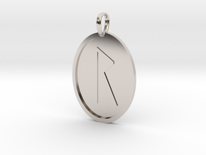 Rad Rune (Anglo Saxon) in Rhodium Plated Brass