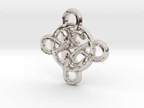 Celtic Initial E in Rhodium Plated Brass