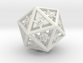D20 Epoxy Dice extra large edition in White Natural Versatile Plastic