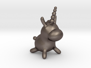 Balloonicorn in Polished Bronzed Silver Steel: Small