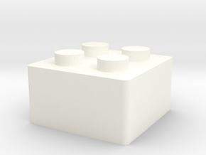 Lego-Inspired Keycap in White Processed Versatile Plastic