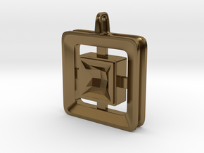 Origin ::: Square Pendant ::: v.01 in Polished Bronze