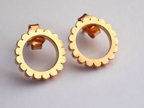 Ingranaggi - Stud Earrings in 14k Gold Plated Brass