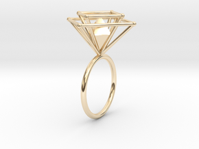 Crazy diamond size 52 in 14k Gold Plated Brass