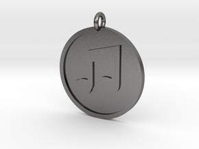 Beamed 8th Notes Pendant in Polished Nickel Steel