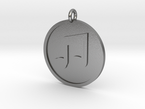 Beamed 8th Notes Pendant in Natural Silver