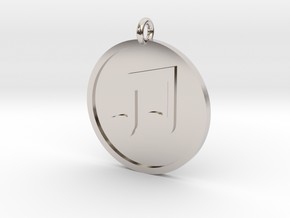 Beamed 8th Notes Pendant in Rhodium Plated Brass