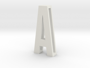 Choker Slide Letters (4cm) - Letter A in White Natural Versatile Plastic