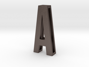 Choker Slide Letters (4cm) - Letter A in Polished Bronzed Silver Steel