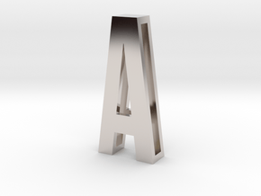 Choker Slide Letters (4cm) - Letter A in Rhodium Plated Brass