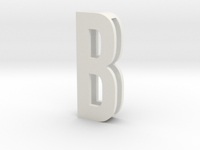 Choker Slide Letters (4cm) - Letter B in White Natural Versatile Plastic