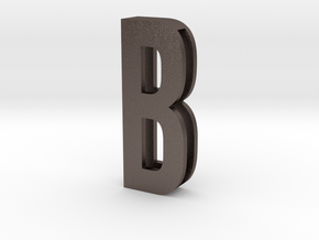 Choker Slide Letters (4cm) - Letter B in Polished Bronzed Silver Steel