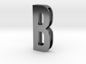 Choker Slide Letters (4cm) - Letter B in Polished Silver