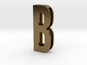 Choker Slide Letters (4cm) - Letter B in Polished Bronze