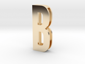 Choker Slide Letters (4cm) - Letter B in 14k Gold Plated Brass