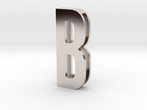 Choker Slide Letters (4cm) - Letter B in Rhodium Plated Brass