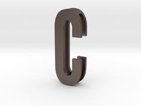 Choker Slide Letters (4cm) - Letter C in Polished Bronzed Silver Steel